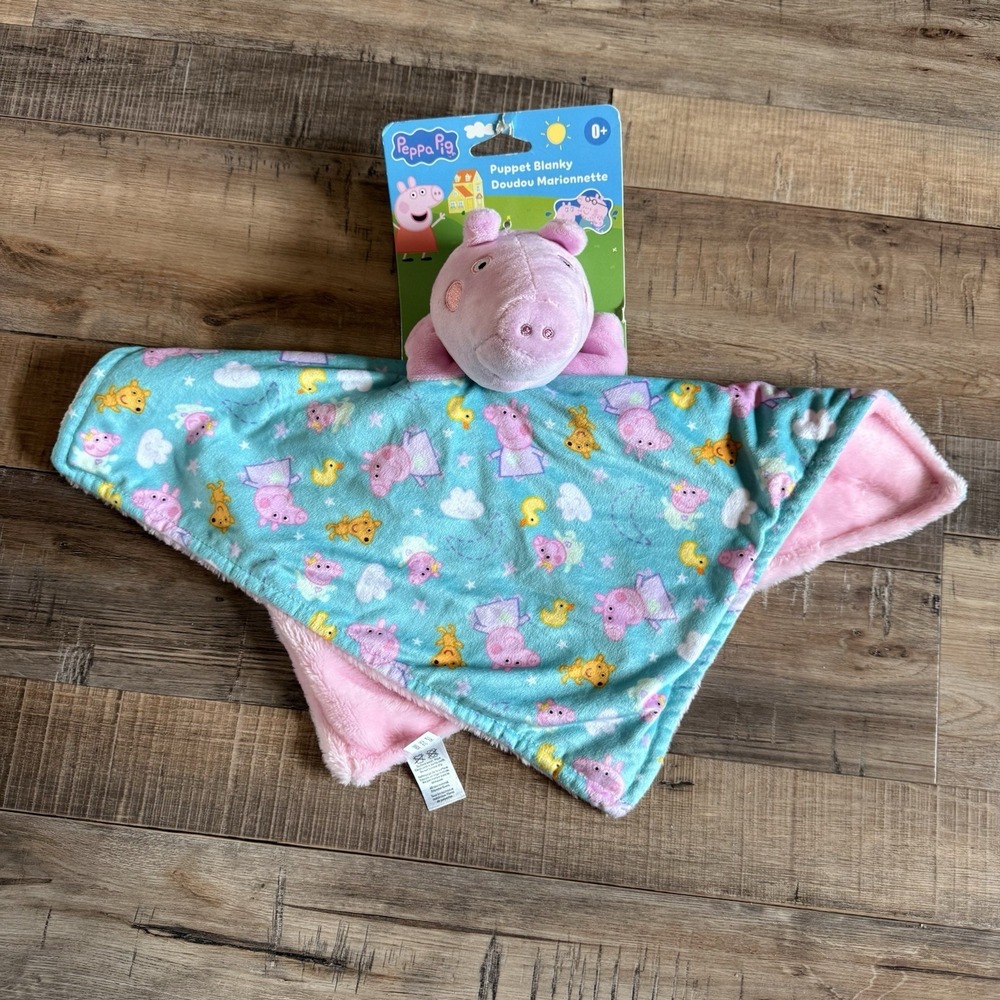 Hasbro Peppa Pig Puppet Blanky Security Blanket Lovey Soft Plush New